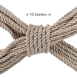 Ouch! Bondážní lano polyester-bavlna 10 m zlato-béžové