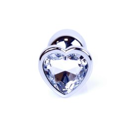 MyLove Silver anální kolík se srdíčkem S čirý