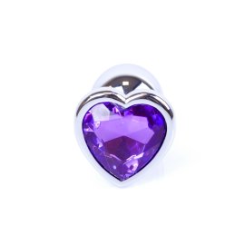 MyLove Silver anální kolík se srdíčkem S fialový