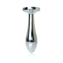 HeavyFun Silver Plug anální kolík s kamínkem S čirý