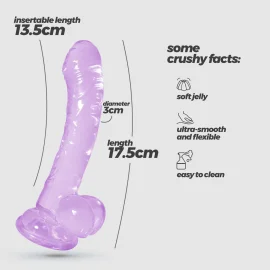 Hudini realistické dildo s přísavkou 18 cm fialové