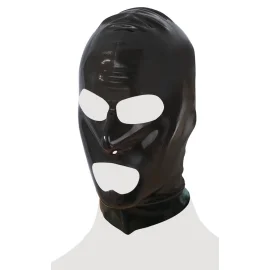LateX maska na obličej s otvory pro oči a ústa černá
