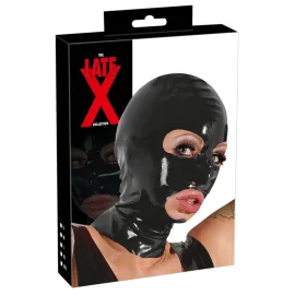 LateX maska na obličej s otvory pro oči a ústa černá
