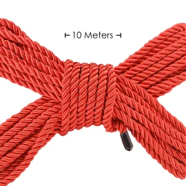 Ouch! Bondážní lano polyester-bavlna 10 m červené