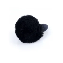 HeavyFun Bunny silikonový anální kolík s ocáskem černý