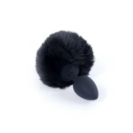 HeavyFun Bunny silikonový anální kolík s ocáskem černý