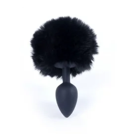 HeavyFun Bunny silikonový anální kolík s ocáskem černý
