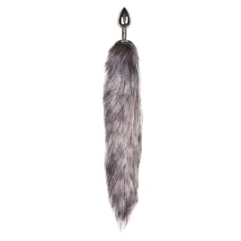 Fetish Fox Tail anální kolík s ocasem šedo-stříbrný