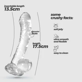 Hudini realistické dildo s přísavkou 18 cm transparentní