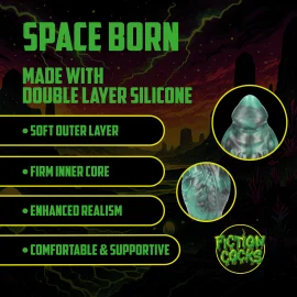 Space Born anální kolík XL - zelený