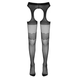 Cottelli Legwear punčocháče s ozdobnými pásky na stehnech černé S