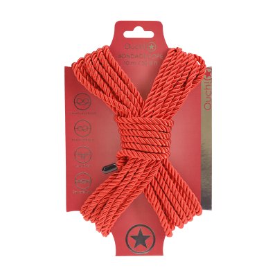Ouch! Bondážní lano polyester-bavlna 10 m červené