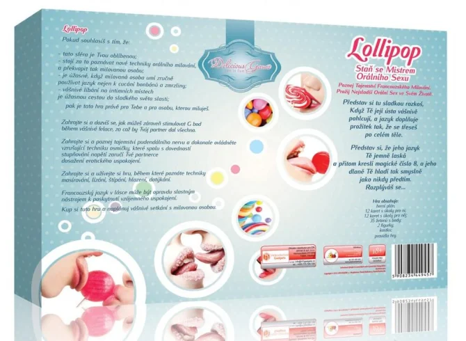 Lollipop orální pohlazení Erotická stolní společenská hra