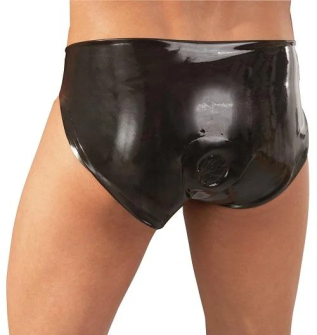 LateX Latexové slipy s análním dildem M/L