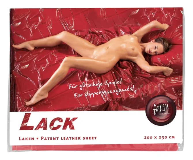 Fetish Lakované ložní prádlo - PVC prostěradlo 200x230 cm - červená