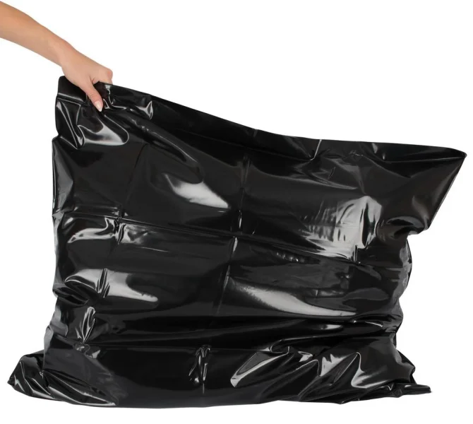 Fetish Lakované ložní prádlo - PVC povlak na polštář 80x80 cm - černý