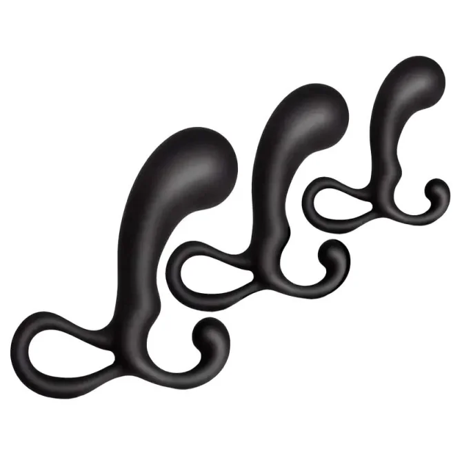 BASIC X Triple anální kolíky nevibrační set 3 ks černé