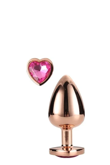 Gleaming Love anální kolík rosegold růžové srdce S