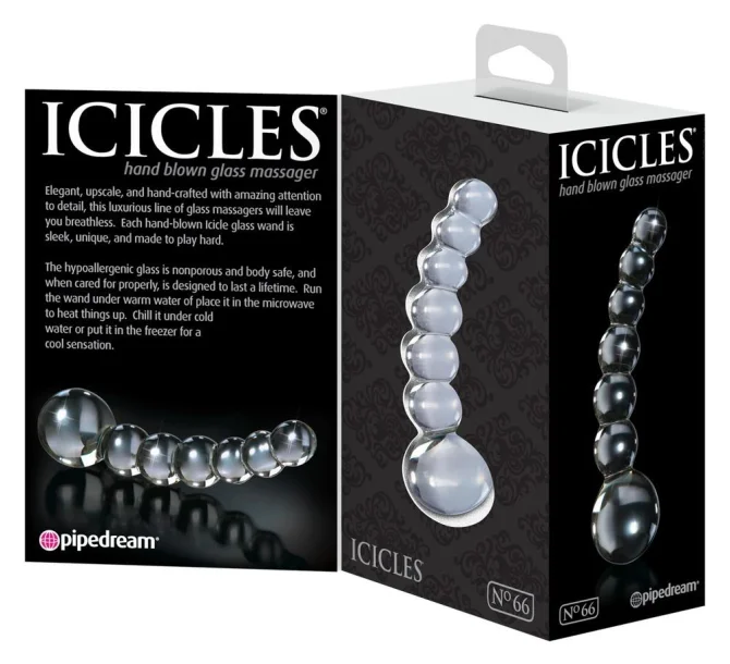 Icicles No 66 skleněné minidildo - čiré