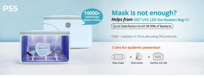 59S P55 UVC LED Bag sterilizátor