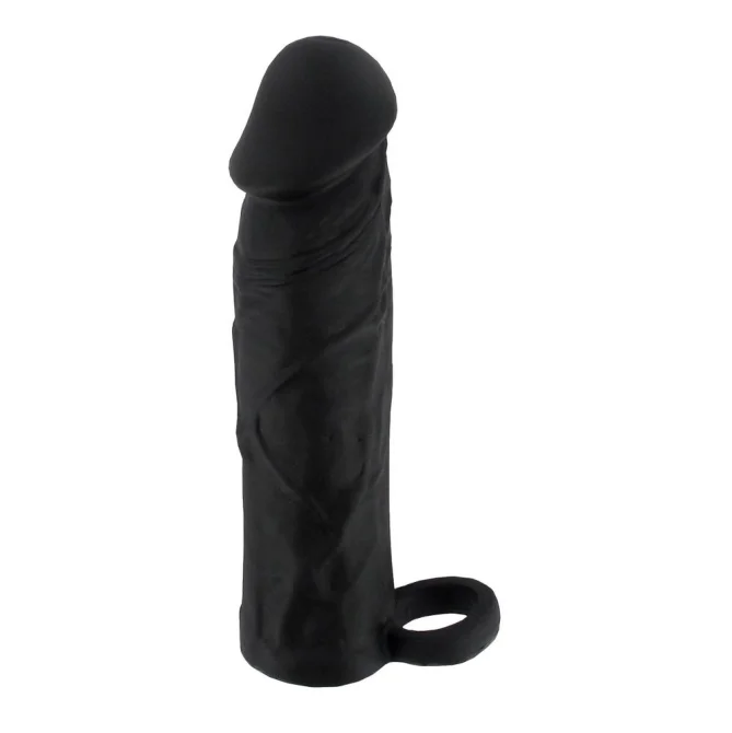 BASIC X Realistický zvětšující návlek na penis M - černý