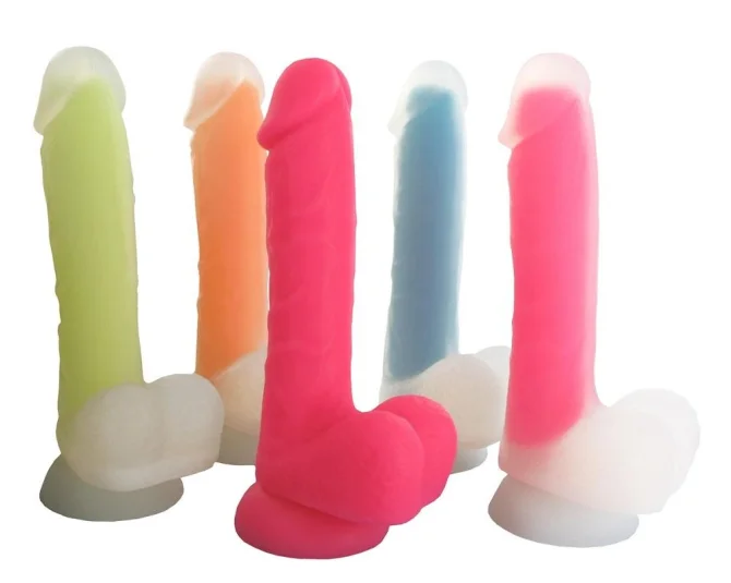 BOOM Dual Density Dildo Glow in Dark růžové
