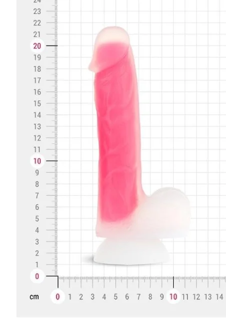 BOOM Dual Density Dildo Glow in Dark růžové