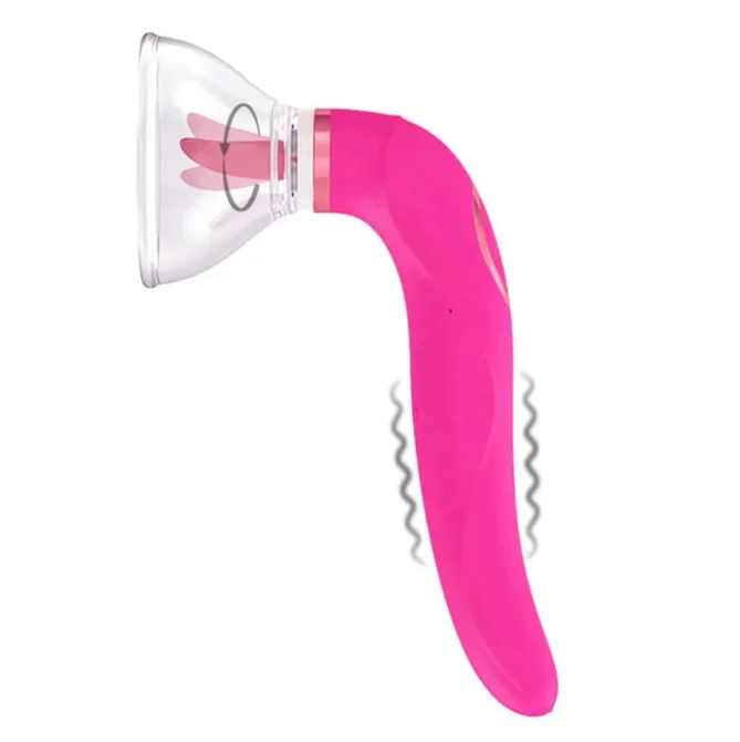 BASIC X vakuová pumpa s jazýčkem a vibrátorem  3v1 růžová