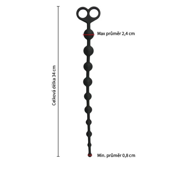 BASIC X anální šňůra černá