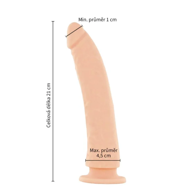 BASIC X Elio silikonové dildo s přísavkou tělové