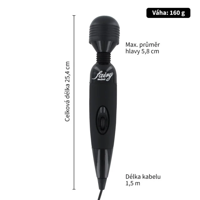 BASIC X Fairy masážní hlavice černá