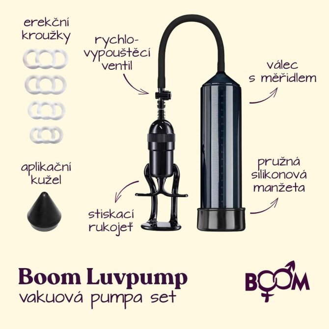 BOOM LuvPump Maximum vakuová pumpa kompletní set