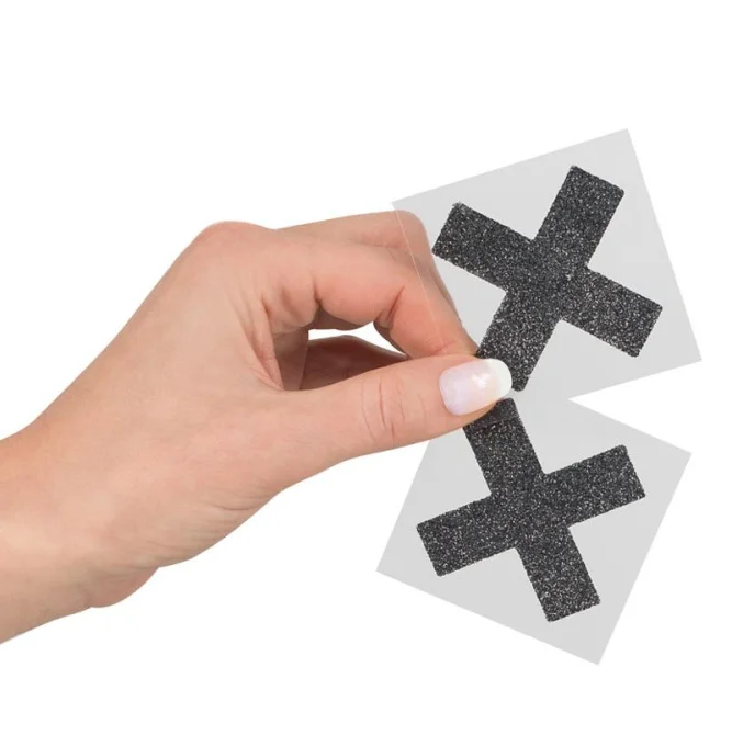 Titty Sticker Ozdoby na bradavky křížky - černé