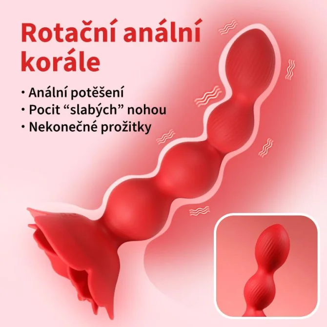 BASIC X vibrační anální korále červené