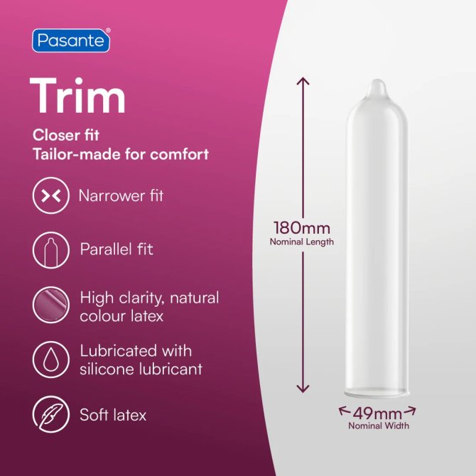 Pasante kondomy Trim - 12 ks