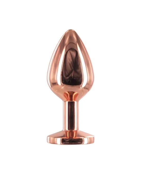 BASIC X Rosegold kovový anální kolík s kamínkem růžový vel. S