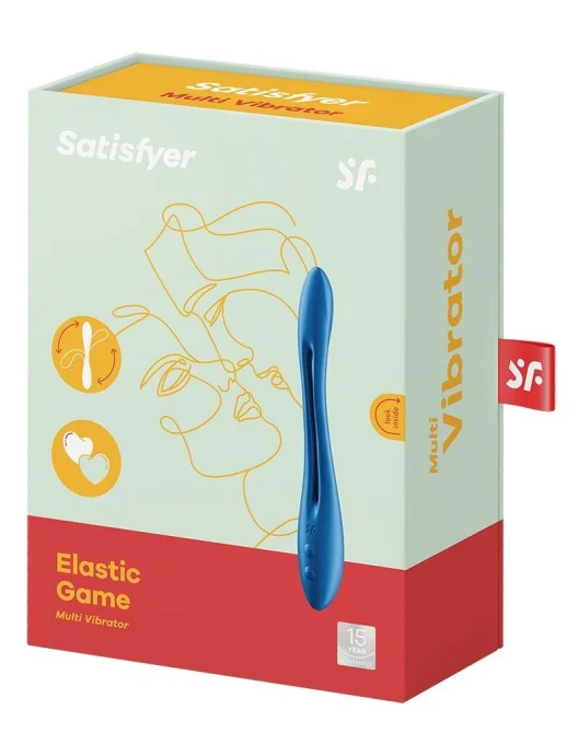 Satisfyer Elastic game Multifunkční párový vibrátor - modrý