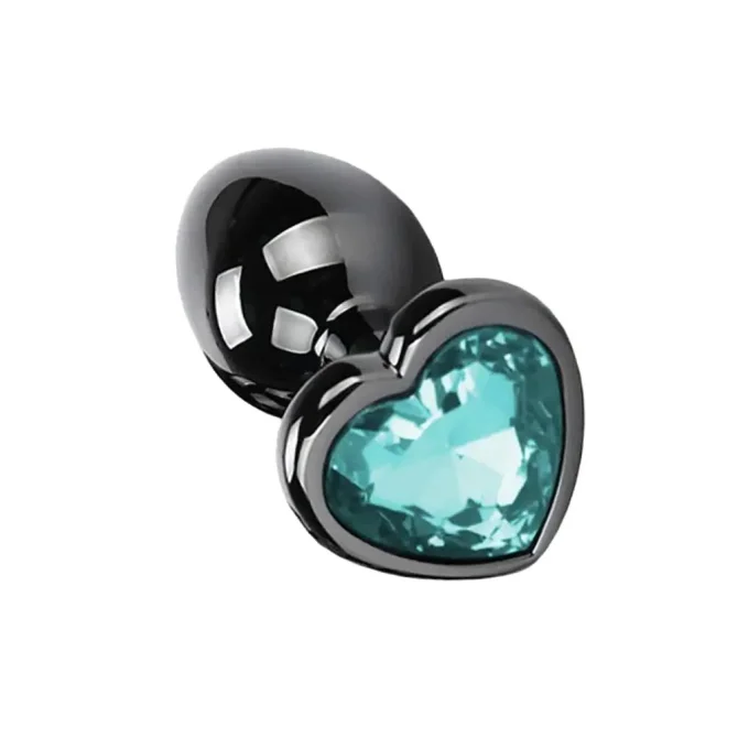 BASIC X Otto kovový anální kolík s kamínkem L modrý