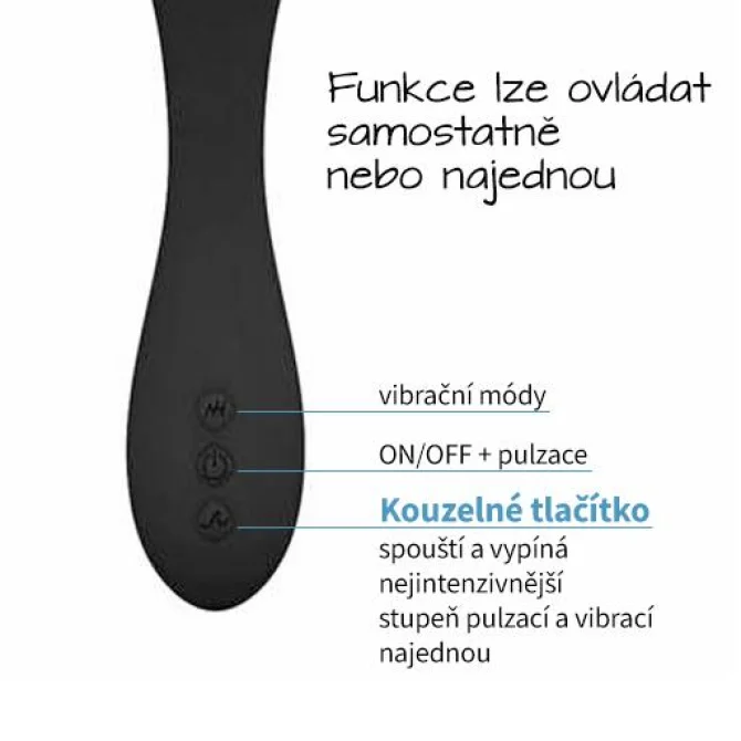 Romant Pat vibrátor na G-bod s pulzací černý