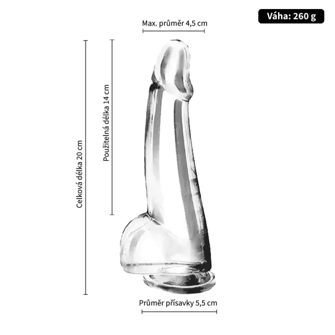 BASIC X Cesar transparentní penis s přísavkou L