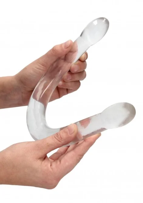 REALROCK Non Realistic oboustranné gelové dildo 42 cm - transparentní