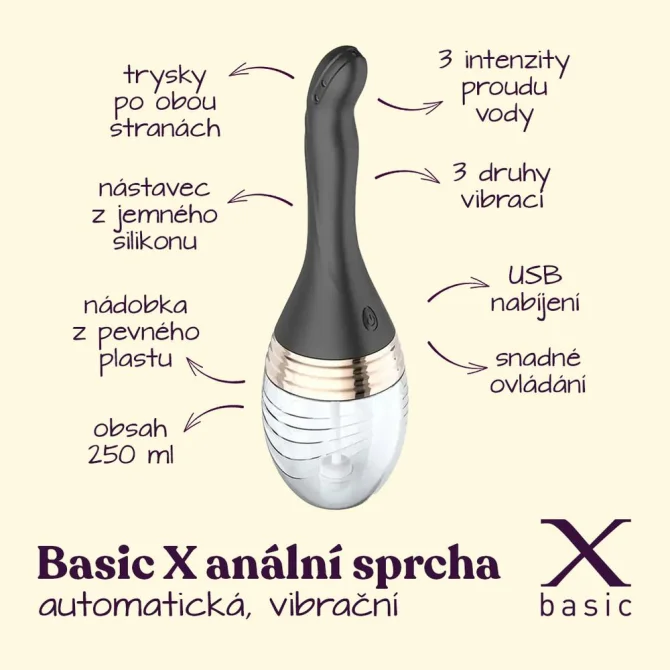 BASIC X automatická vibrační anální sprcha