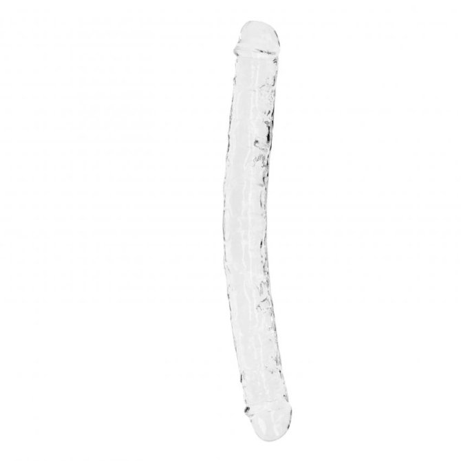 Realrock Oboustranné dildo 34 cm - transparentní