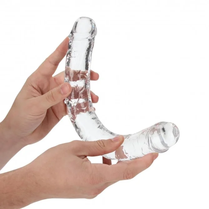 Realrock Oboustranné dildo 34 cm - transparentní