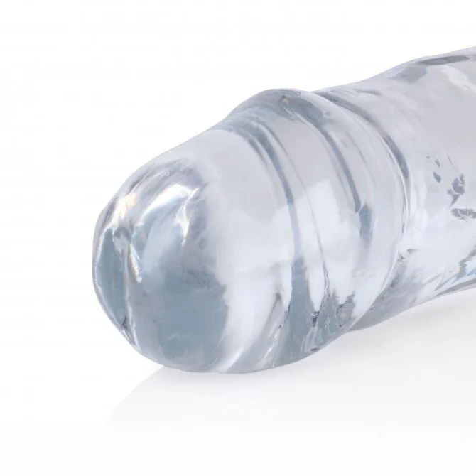 Realrock Oboustranné dildo 34 cm - transparentní