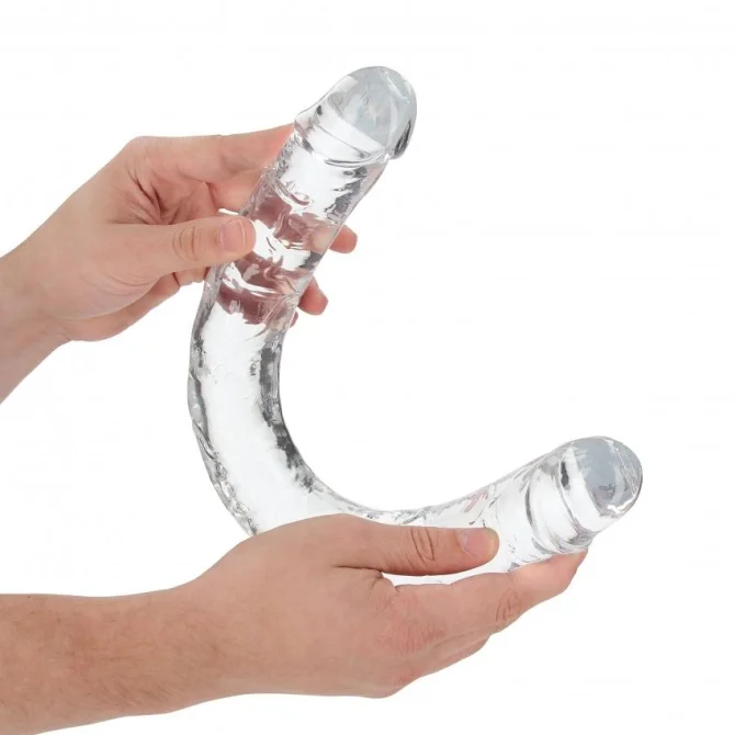 Realrock Oboustranné dildo 45 cm - transparentní