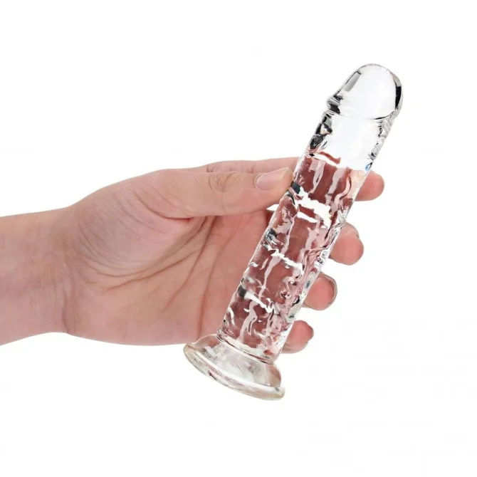 Realrock Realistické dildo s přísavkou 15,5 cm - transparentní