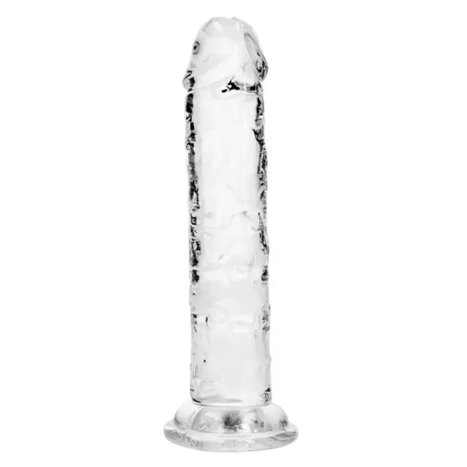 Realrock Realistické dildo s přísavkou 15,5 cm - transparentní