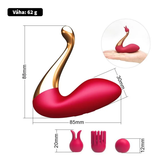 BASIC X The Swan vibrátor na klitoris červený