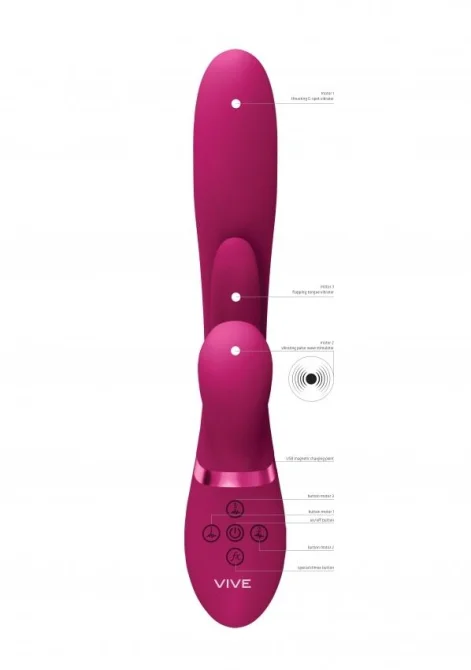 VIVE Kura G-Spot Vibrátor se stimulací klitorisu - růžový